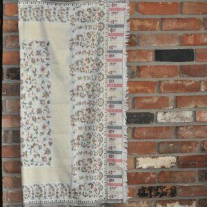 New HK Colours of Fashion Afreen Woven Floral Shawl Wrap Gold 79x40.5" India